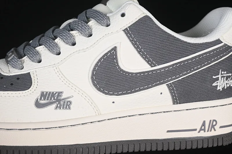 All categories Nk Air Force 1 Air Force series Nk Air Force 1 Low Air Force low-top Nike Air Force 1'07 Low Stusi co-branded rice dark gray canvas Air Force 1 low-top casual sneakers JP8028-011
